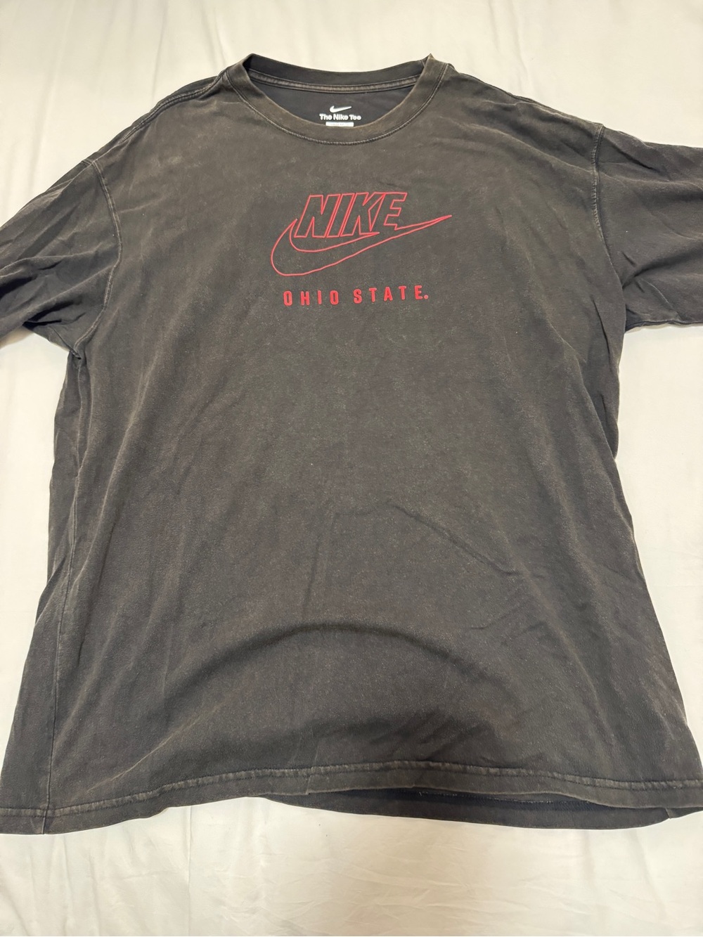 Nike Black Short-Sleeve Tee with Red Ohio State Logo